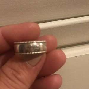 Tiffany “Notes” silver ring “I love you”. Engraved